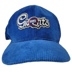 Vintage AJD New York Giants Corduroy Snapback Hat Cap Football NFL USA 1980's